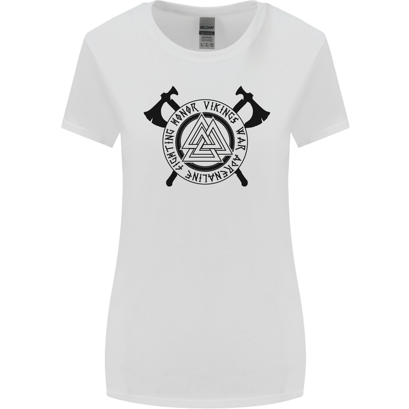 Honor Vikings War Adrenaline Fighting Womens Wider Cut T-Shirt White