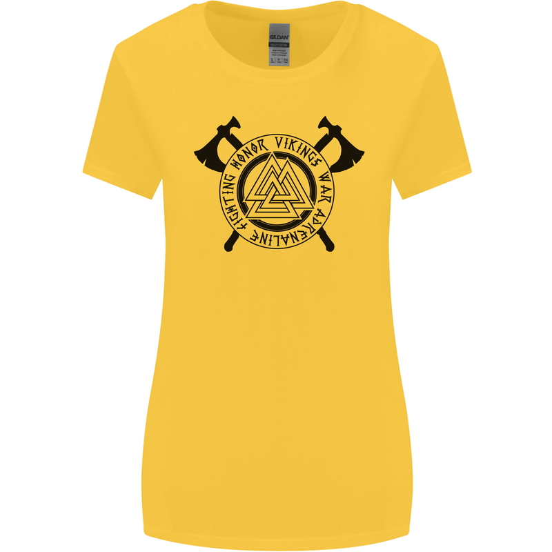Honor Vikings War Adrenaline Fighting Womens Wider Cut T-Shirt Yellow