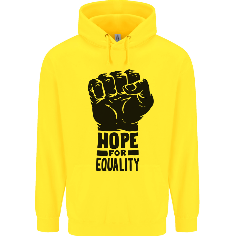 Hope for Equality Black Lives Matter LGBT Childrens Kids Hoodie Yellow