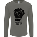 Hope for Equality Black Lives Matter LGBT Mens Long Sleeve T-Shirt Charcoal