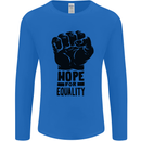 Hope for Equality Black Lives Matter LGBT Mens Long Sleeve T-Shirt Royal Blue