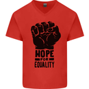 Hope for Equality Black Lives Matter LGBT Mens V-Neck Cotton T-Shirt Red