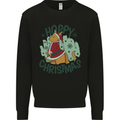 Hoppy Christmas Funny Kangaroo Xmas Kids Sweatshirt Jumper Black