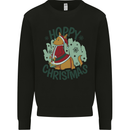 Hoppy Christmas Funny Kangaroo Xmas Kids Sweatshirt Jumper Black