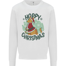 Hoppy Christmas Funny Kangaroo Xmas Kids Sweatshirt Jumper White