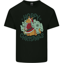 Hoppy Christmas Funny Kangaroo Xmas Kids T-Shirt Childrens Black