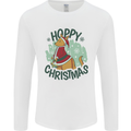 Hoppy Christmas Funny Kangaroo Xmas Mens Long Sleeve T-Shirt White