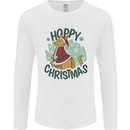 Hoppy Christmas Funny Kangaroo Xmas Mens Long Sleeve T-Shirt White