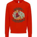 Hoppy Christmas Funny Kangaroo Xmas Mens Sweatshirt Jumper Bright Red
