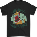 Hoppy Christmas Funny Kangaroo Xmas Mens T-Shirt 100% Cotton Black