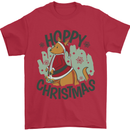 Hoppy Christmas Funny Kangaroo Xmas Mens T-Shirt 100% Cotton Red