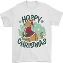Hoppy Christmas Funny Kangaroo Xmas Mens T-Shirt 100% Cotton White