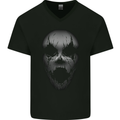 Horror Clown Face Halloween Mens V-Neck Cotton T-Shirt Black