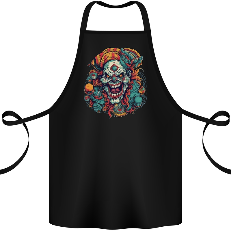 Horror Clown Halloween Satan Evil Skull Demon Cotton Apron 100% Organic Black