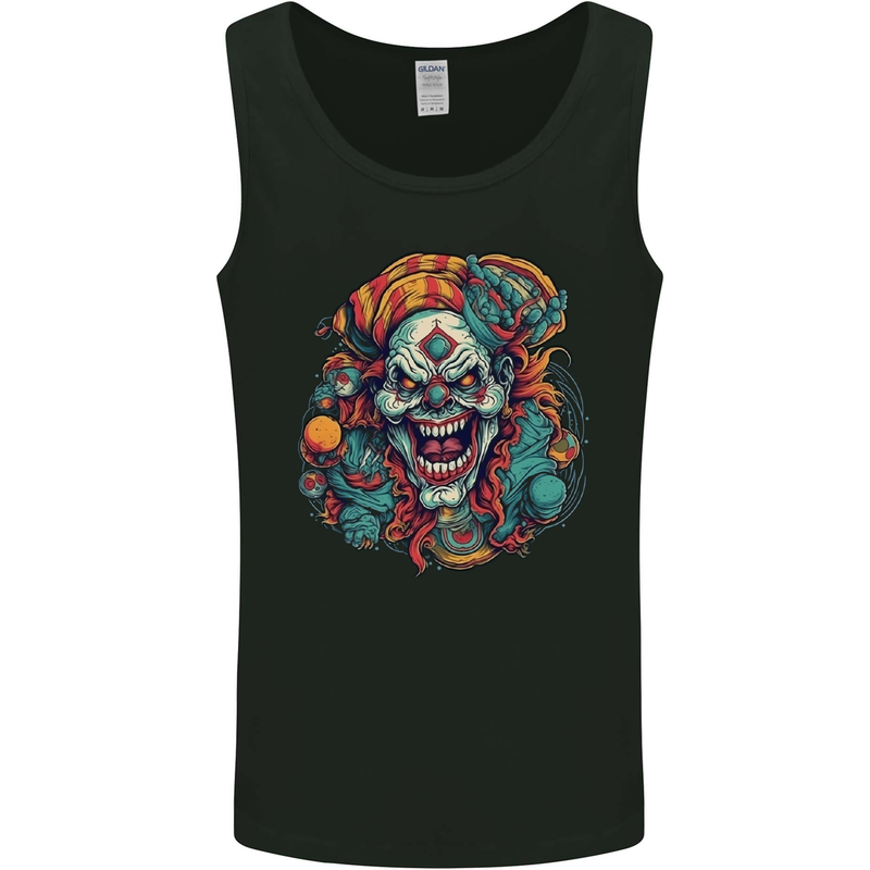 Horror Clown Halloween Satan Evil Skull Demon Mens Vest Tank Top Black