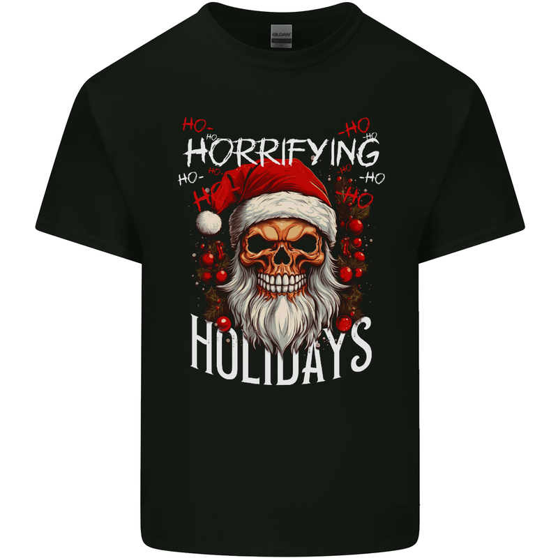 Horror Holidays Evil Santa Skull Christmas Xmas Kids T-Shirt Childrens Black