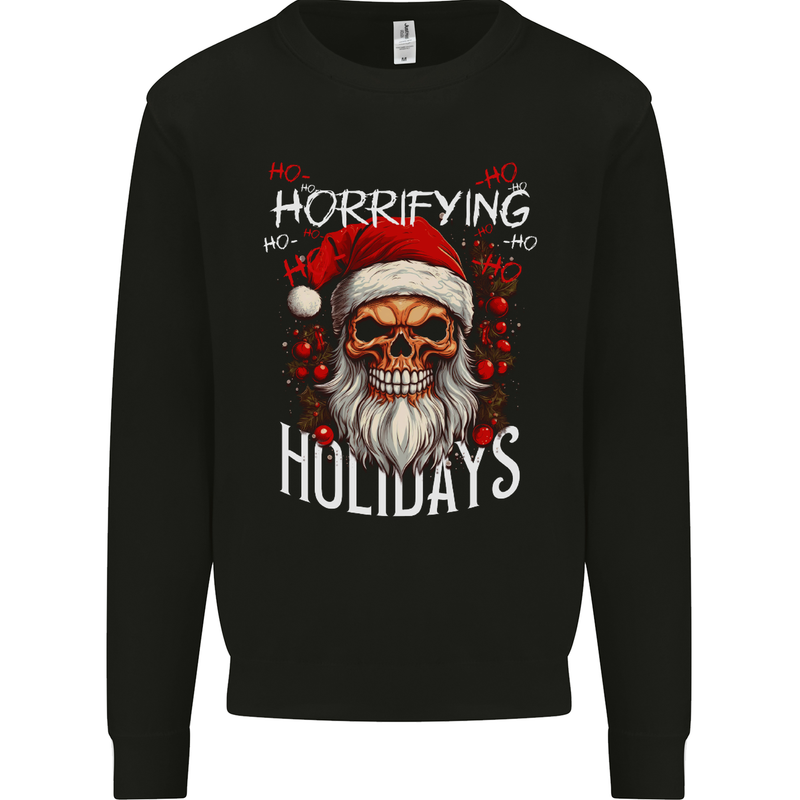 Horror Holidays Evil Santa Skull Christmas Xmas Mens Sweatshirt Jumper Black