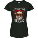 Horror Holidays Evil Santa Skull Christmas Xmas Womens Petite Cut T-Shirt Black