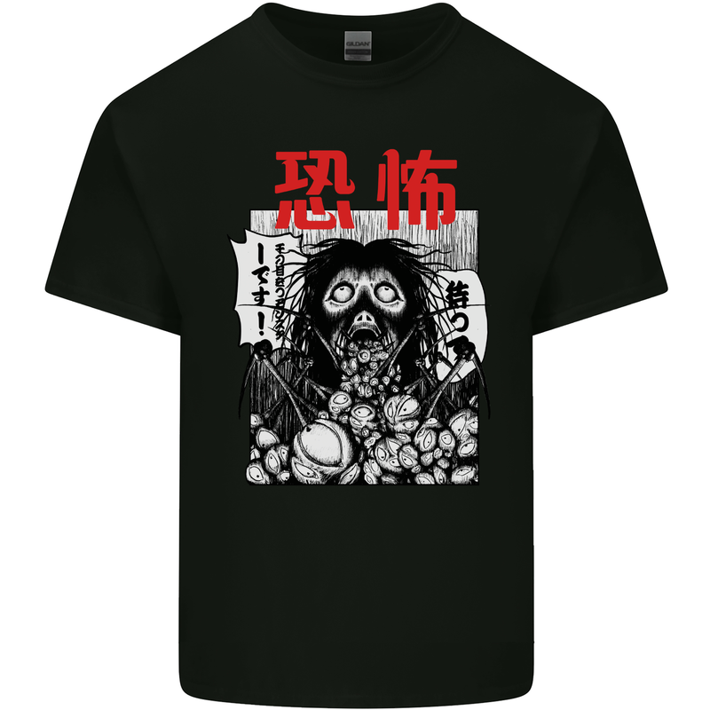 Horror Manga Mens Cotton T-Shirt Tee Top Black