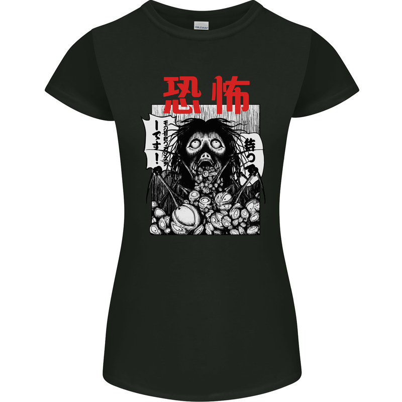 Horror Manga Womens Petite Cut T-Shirt Black