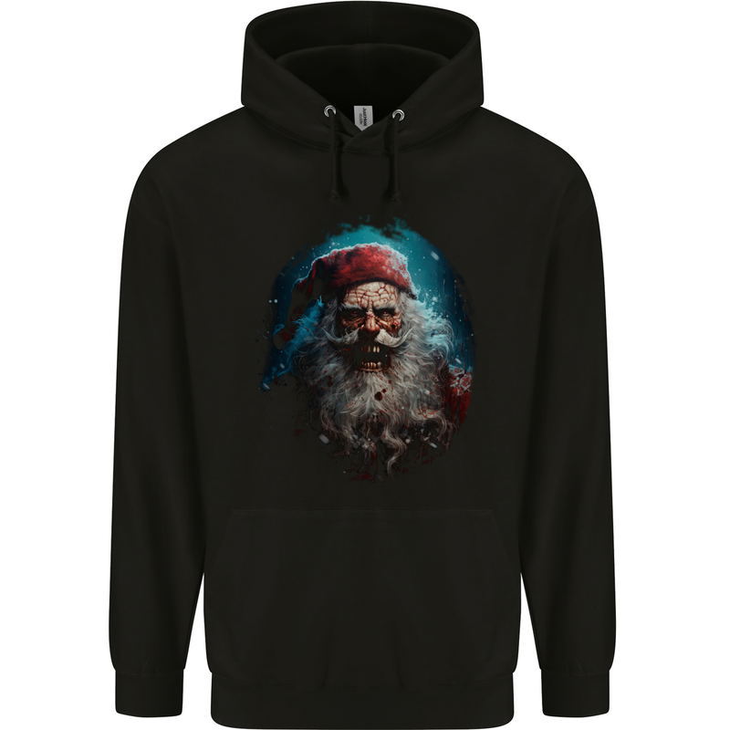 Horror Zombie Santa Claus Christmas Halloween Childrens Kids Hoodie Black