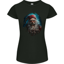 Horror Zombie Santa Claus Christmas Halloween Womens Petite Cut T-Shirt Black