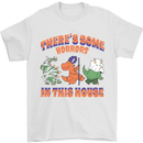 Horrors House Funny Dinosaur Halloween Mens T-Shirt 100% Cotton White
