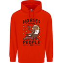 Horse Riding Because People Suck Equestrian Childrens Kids Hoodie Bright Red