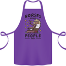 Horse Riding Because People Suck Equestrian Cotton Apron 100% Organic Purple