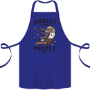 Horse Riding Because People Suck Equestrian Cotton Apron 100% Organic Royal Blue