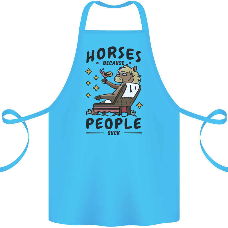 Horse Riding Because People Suck Equestrian Cotton Apron 100% Organic Turquoise