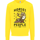 Horse Riding Because People Suck Equestrian Kids Sweatshirt Jumper Yellow