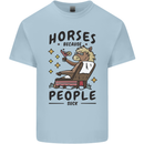 Horse Riding Because People Suck Equestrian Kids T-Shirt Childrens Light Blue