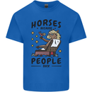 Horse Riding Because People Suck Equestrian Kids T-Shirt Childrens Royal Blue