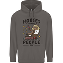 Horse Riding Because People Suck Equestrian Mens 80% Cotton Hoodie Charcoal