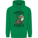 Horse Riding Because People Suck Equestrian Mens 80% Cotton Hoodie Irish Green