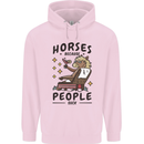 Horse Riding Because People Suck Equestrian Mens 80% Cotton Hoodie Light Pink