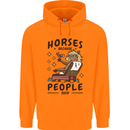 Horse Riding Because People Suck Equestrian Mens 80% Cotton Hoodie Orange