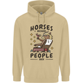 Horse Riding Because People Suck Equestrian Mens 80% Cotton Hoodie Sand