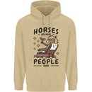 Horse Riding Because People Suck Equestrian Mens 80% Cotton Hoodie Sand