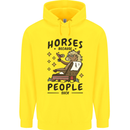Horse Riding Because People Suck Equestrian Mens 80% Cotton Hoodie Yellow