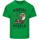Horse Riding Because People Suck Equestrian Mens Cotton T-Shirt Tee Top Irish Green