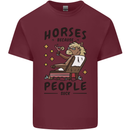 Horse Riding Because People Suck Equestrian Mens Cotton T-Shirt Tee Top Maroon