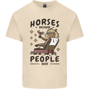 Horse Riding Because People Suck Equestrian Mens Cotton T-Shirt Tee Top Natural