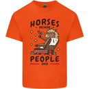 Horse Riding Because People Suck Equestrian Mens Cotton T-Shirt Tee Top Orange