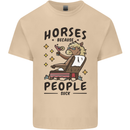 Horse Riding Because People Suck Equestrian Mens Cotton T-Shirt Tee Top Sand