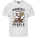 Horse Riding Because People Suck Equestrian Mens Cotton T-Shirt Tee Top White