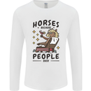 Horse Riding Because People Suck Equestrian Mens Long Sleeve T-Shirt White
