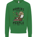 Horse Riding Because People Suck Equestrian Mens Sweatshirt Jumper Irish Green