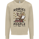 Horse Riding Because People Suck Equestrian Mens Sweatshirt Jumper Sand
